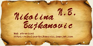 Nikolina Bujkanović vizit kartica